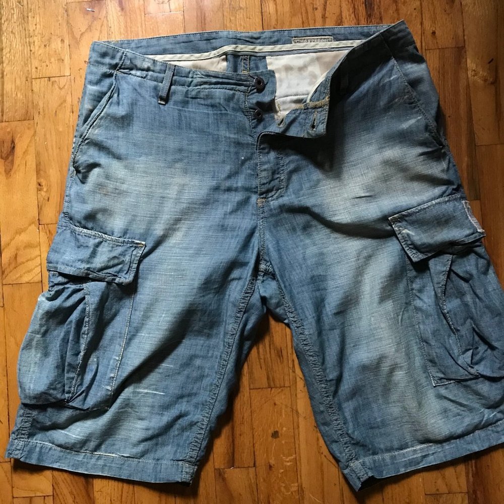 Washed Linen Cargo Shorts